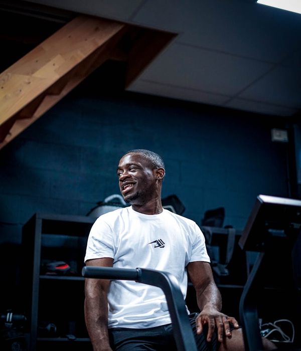 Woman feeling energized and balanced during a light cardio workout.